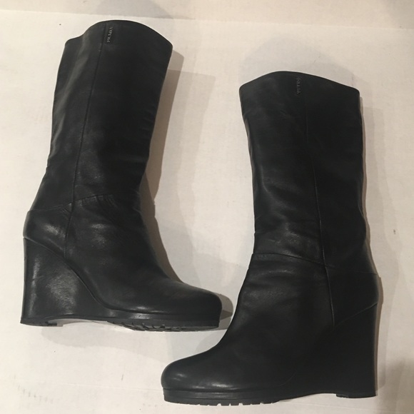 PRADA AUTHENTIC LEATHER BOOTS - Picture 1 of 7